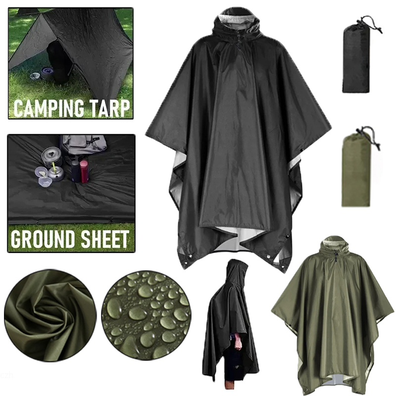 Emergency Poncho Rain - Manteau imperméable militaire 3 en 1